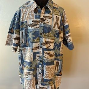 Vintage Hawaiian Paradise Bay Cotton Shirt Sz L is made in Hawaii